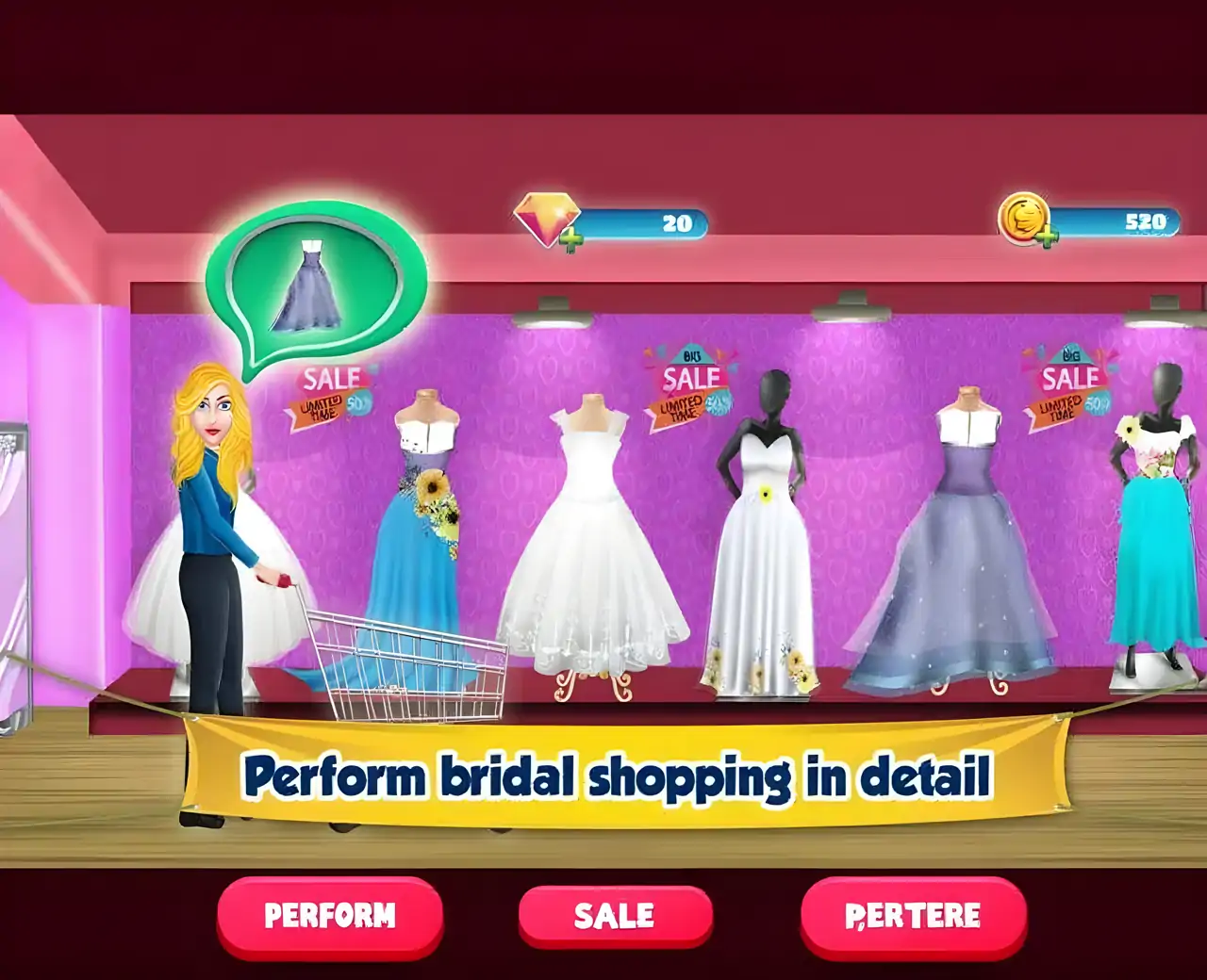 新娘婚纱改造：商场女孩购物