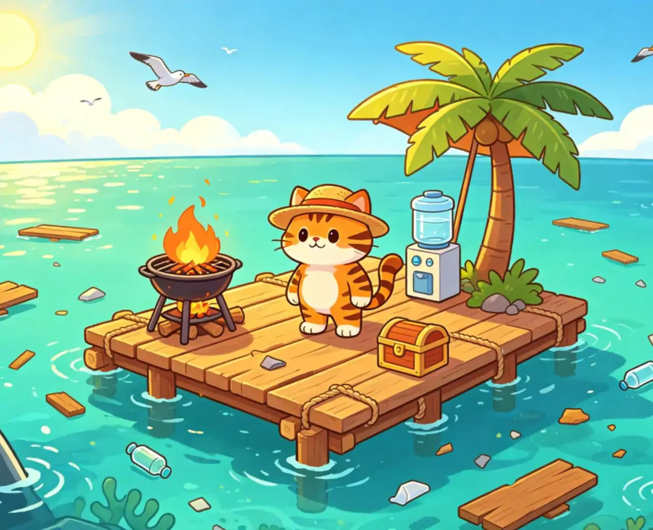 猫猫木筏求生