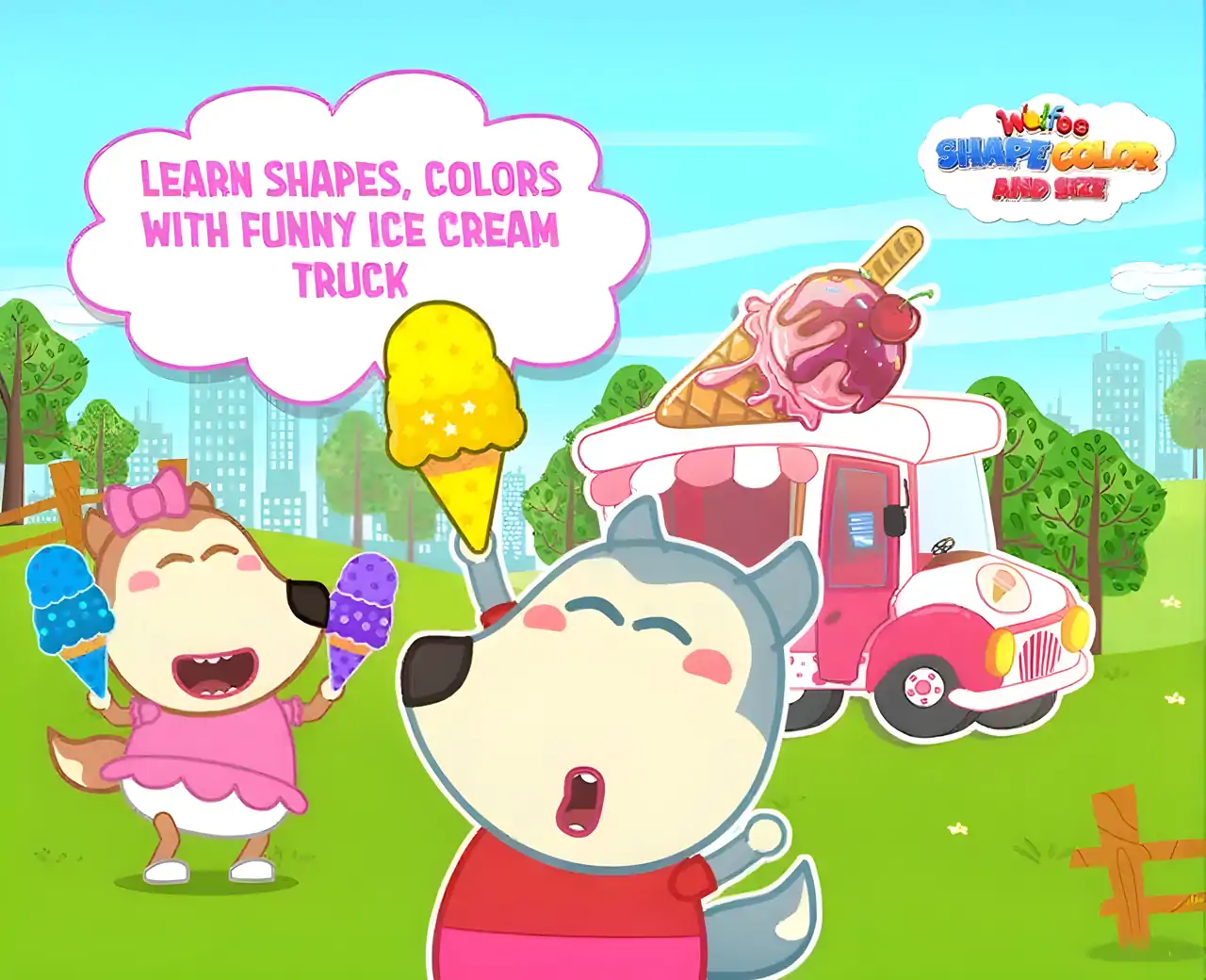 Wolfoo形状颜色和尺寸