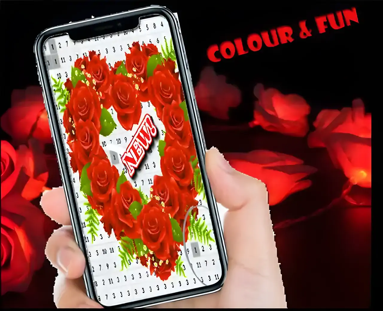 甜爱玫瑰：数字着色艺术