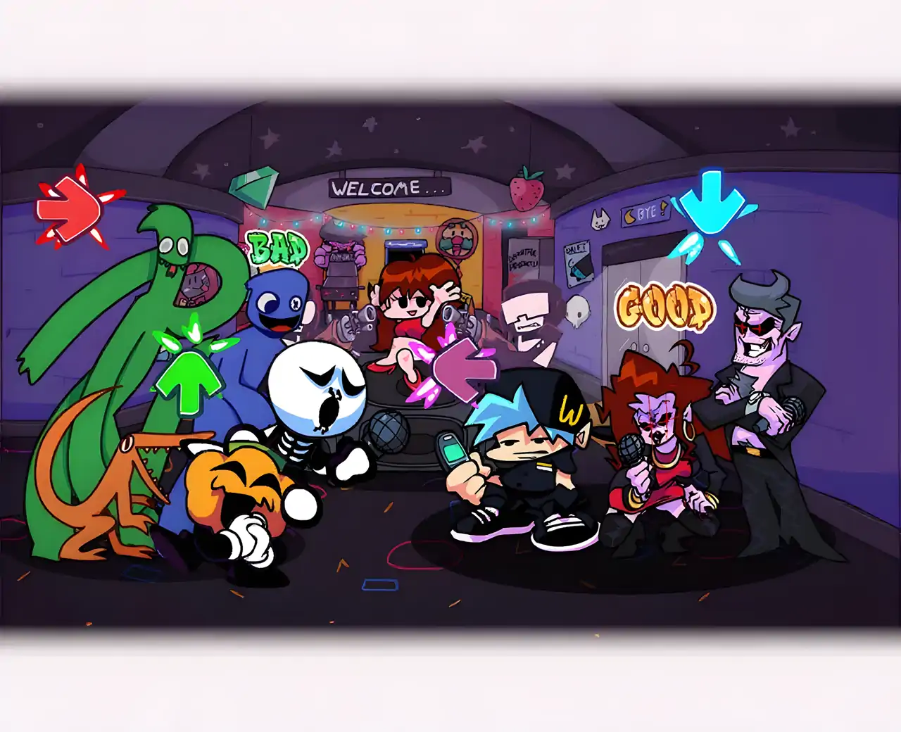 FNF击败战斗蓝色怪物