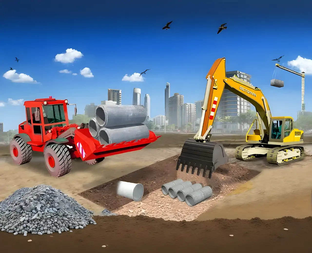 重的施工模拟器游戏：挖掘机游戏