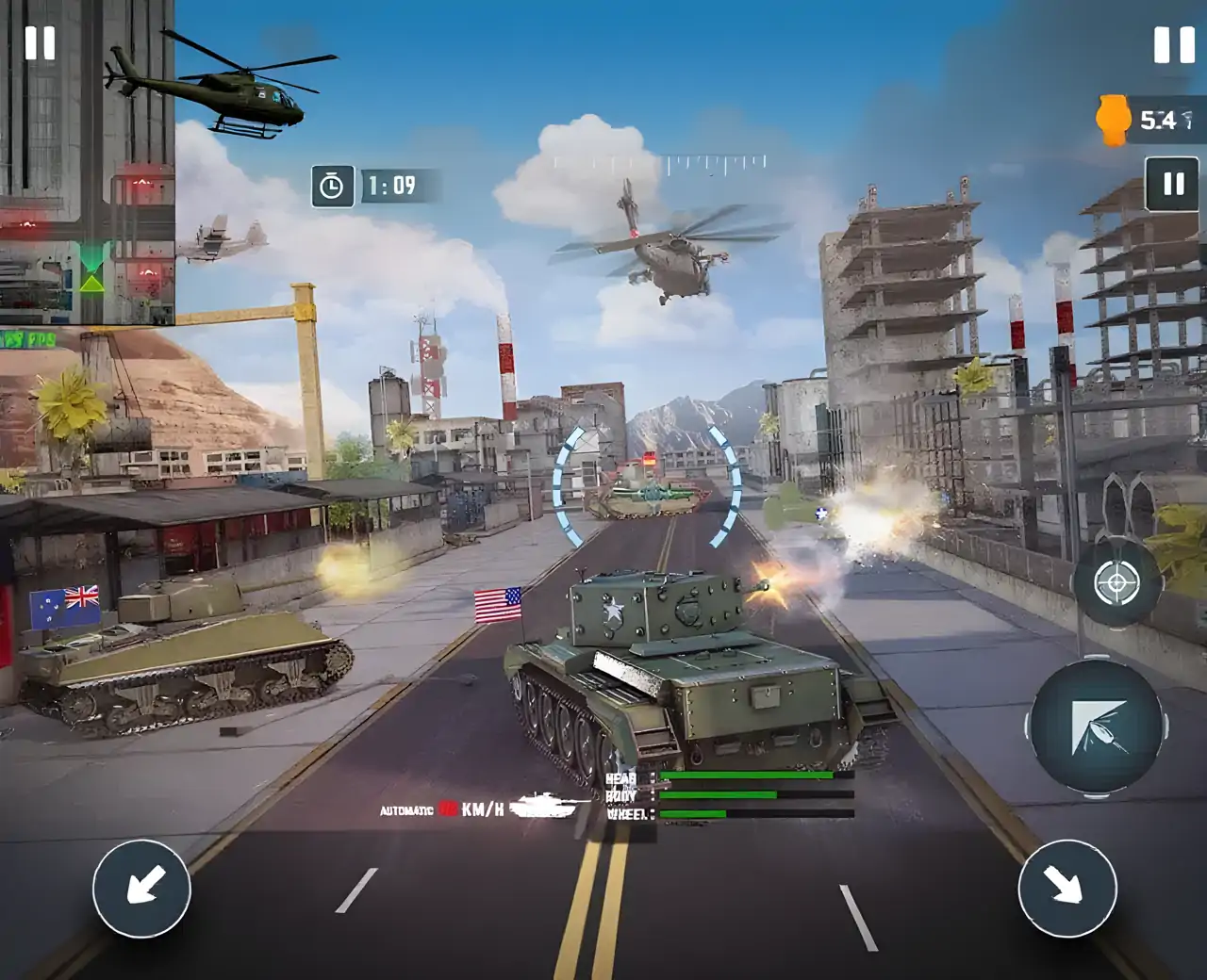 真正的坦克战斗：战争游戏3D