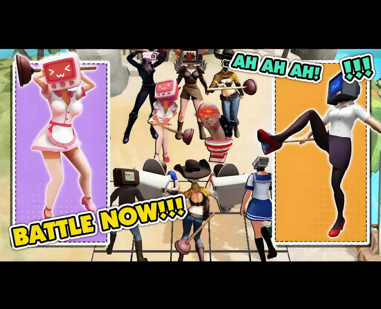 TVWoman：厕所马桶人VS电视摄像头怪物战争合成游戏