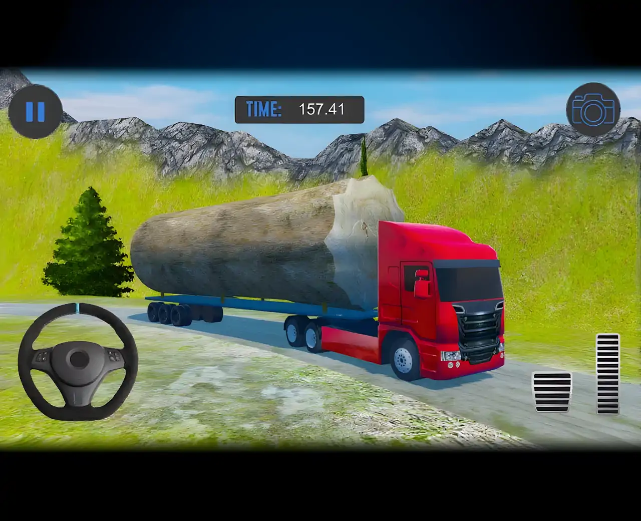 卡车木材货物运输车超大装载卡车