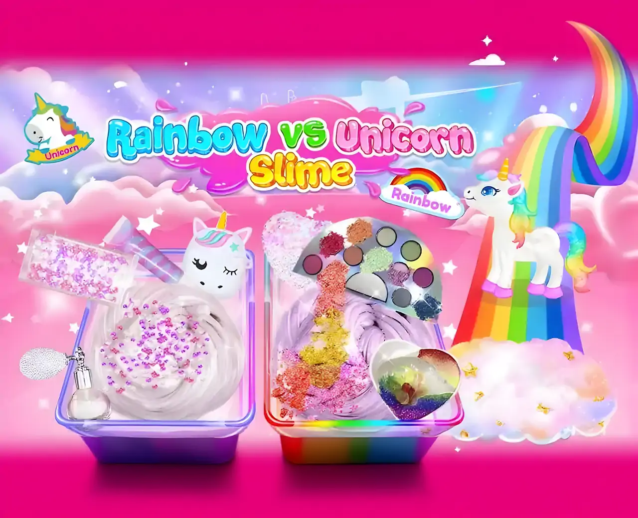 彩虹vs独角兽化妆史莱姆