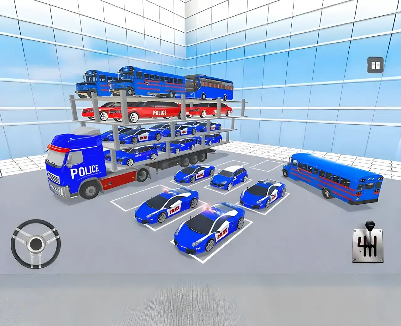 警车运输卡车3D