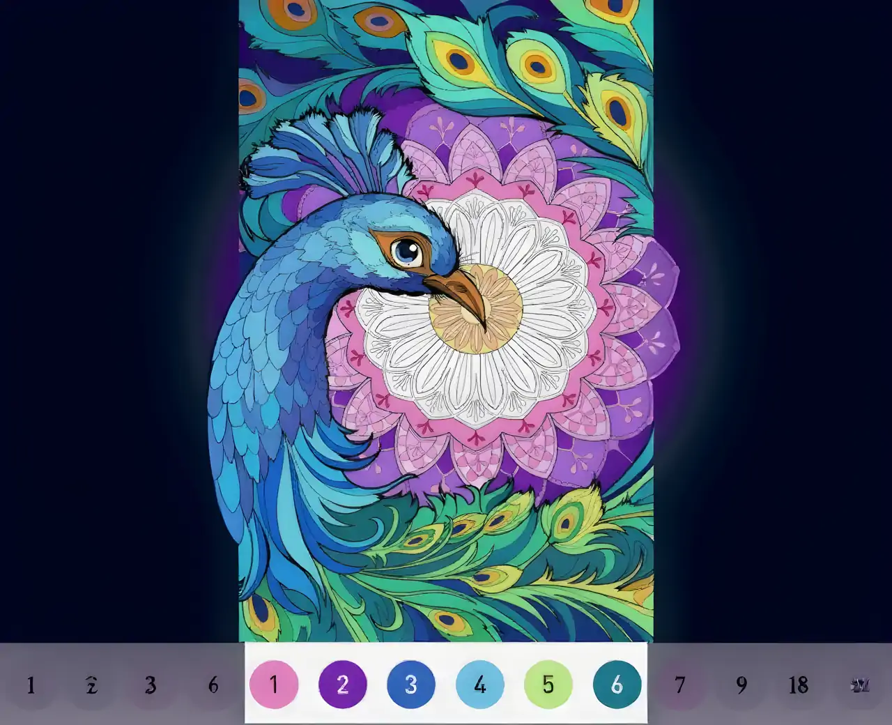 曼陀罗按数字填色书