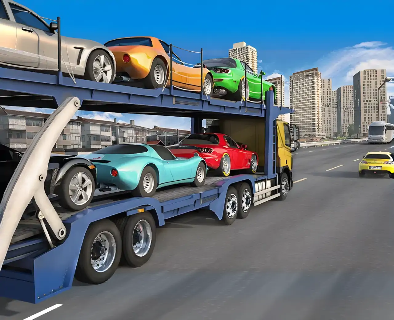 汽车运输卡车驾驶3d