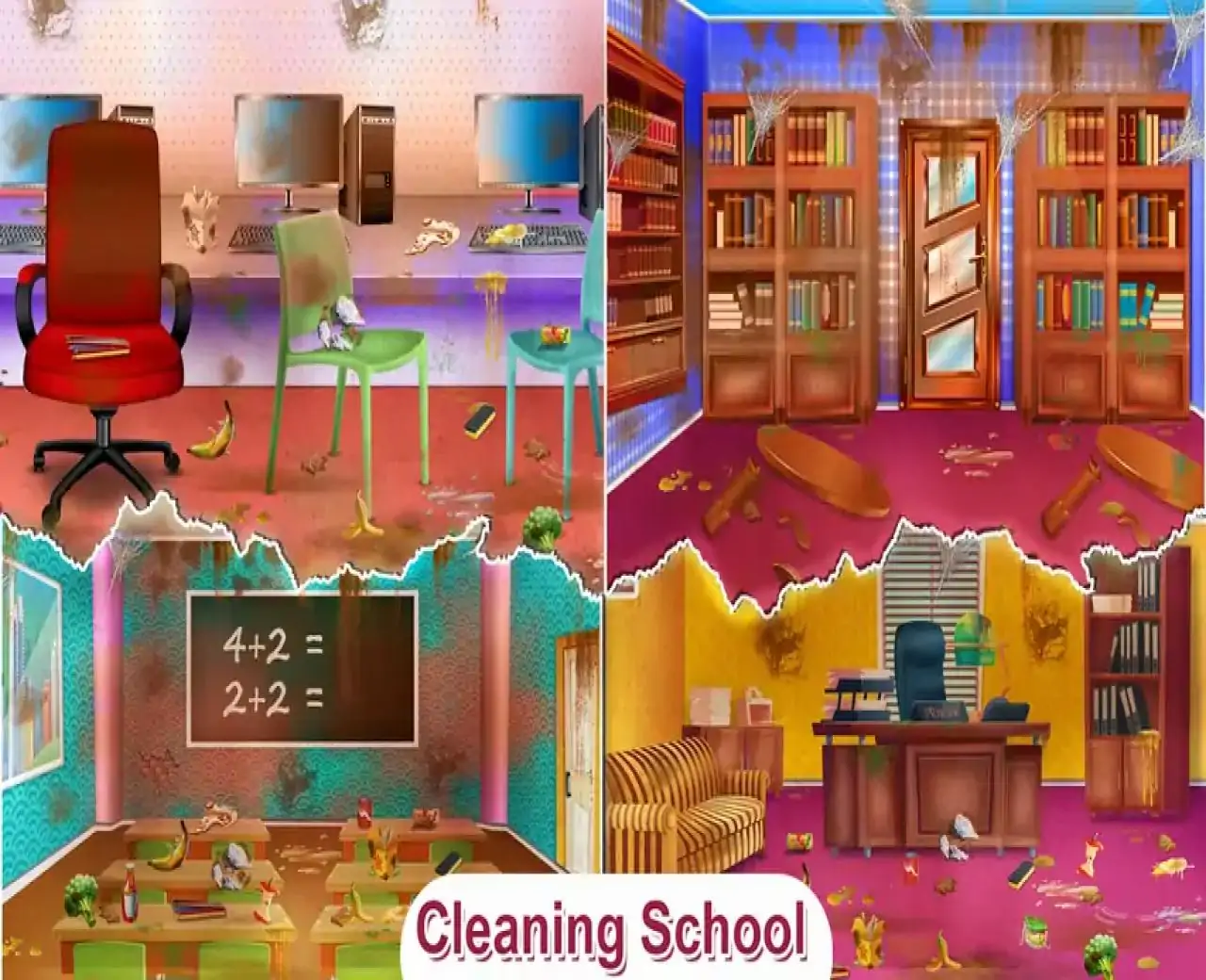 城市清洁室清理-女孩清洁