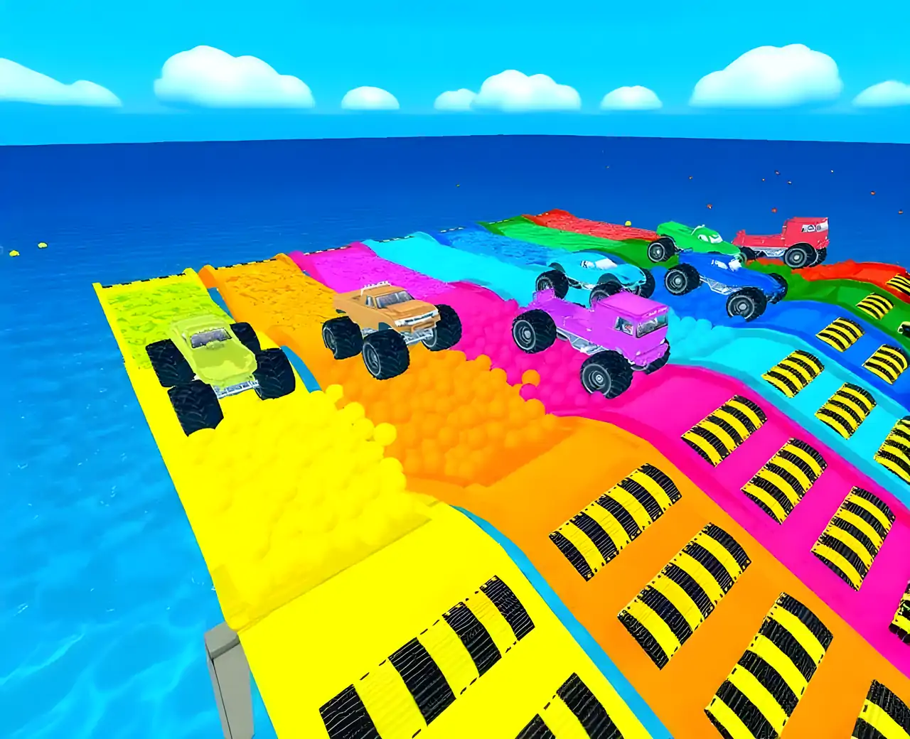 彩色汽车：停车场