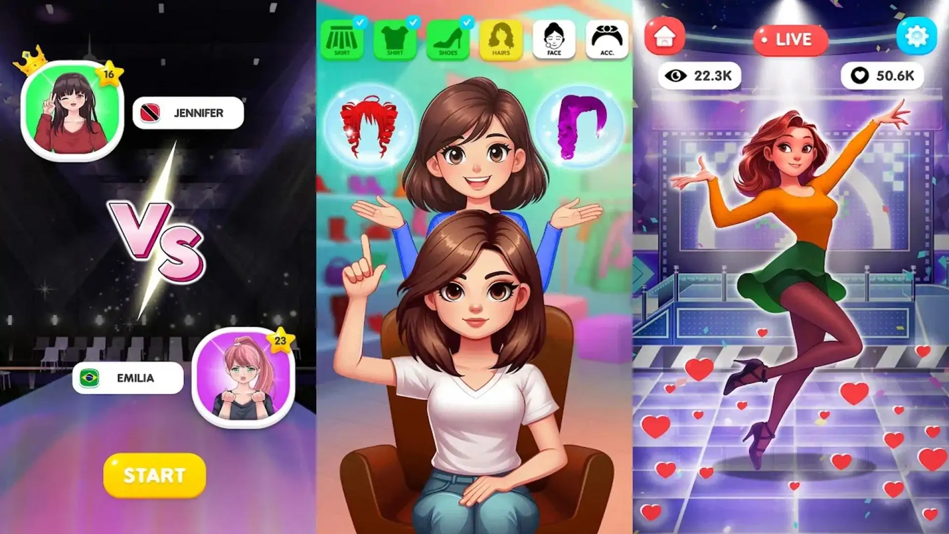 左或右女孩着装游戏