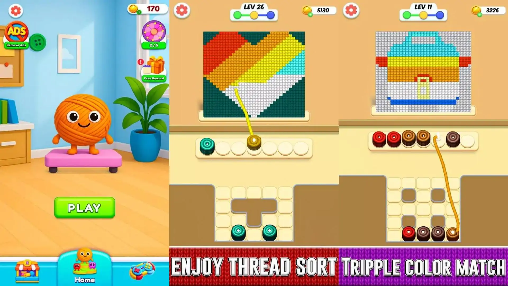 线程排序：3D果酱拼图