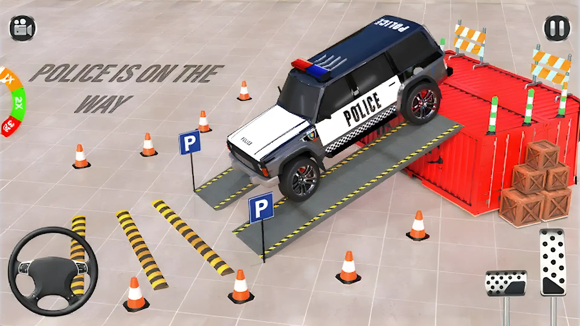 豪华警车停车场：硬停车