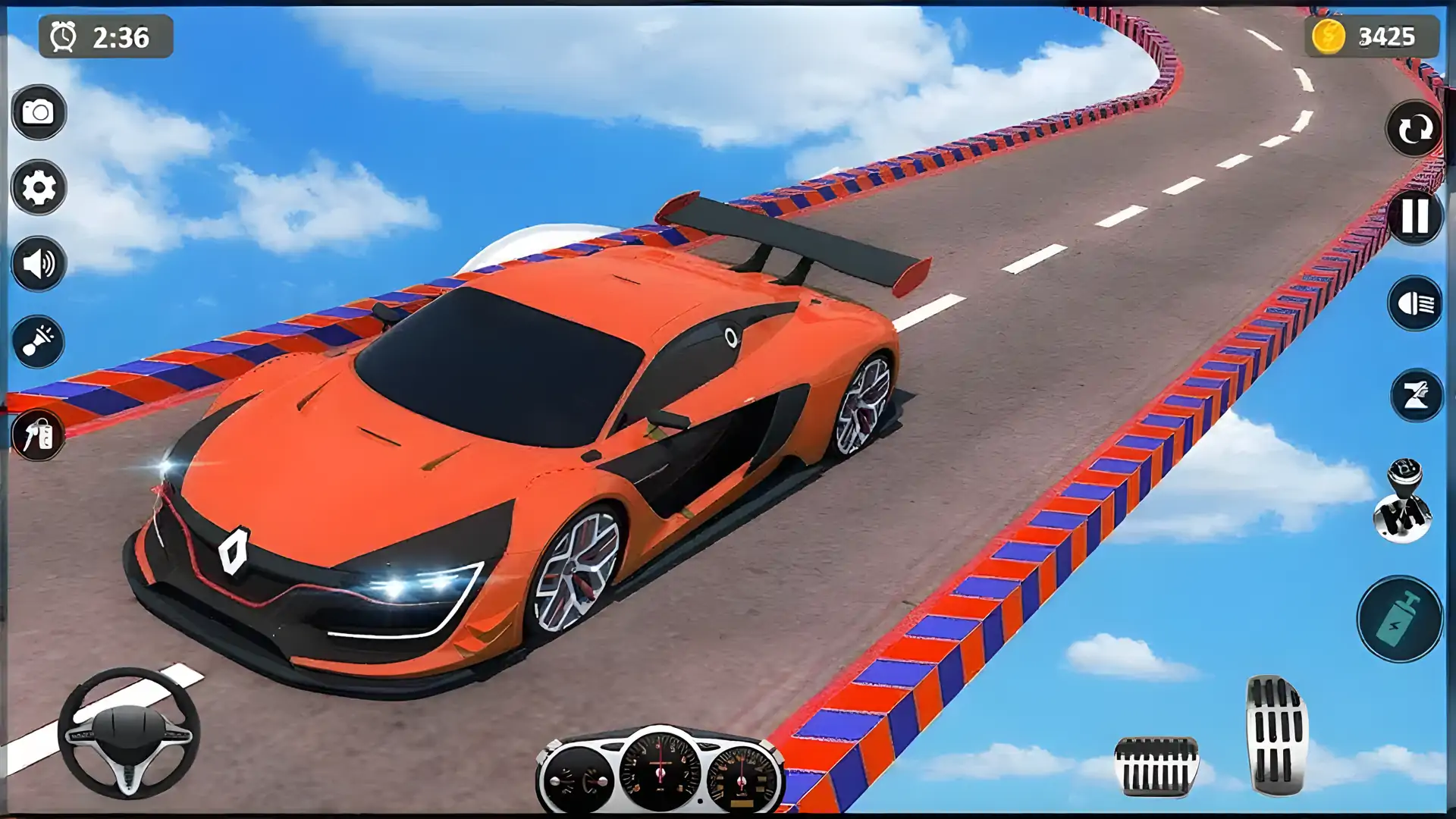 坡道汽车特技汽车游戏3d