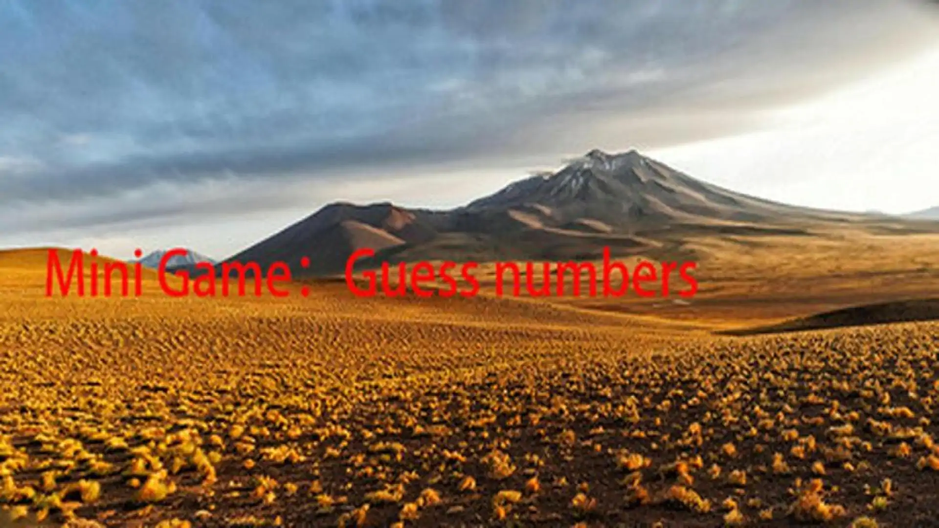 Mini Game:Guess numbers