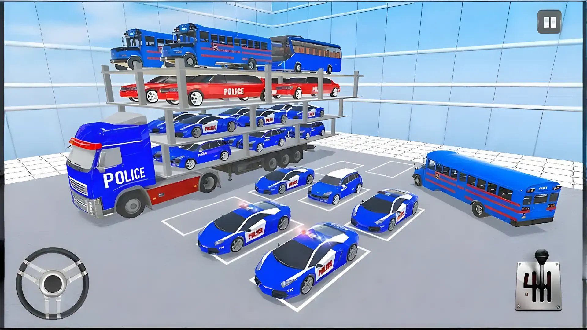 警车运输卡车3D
