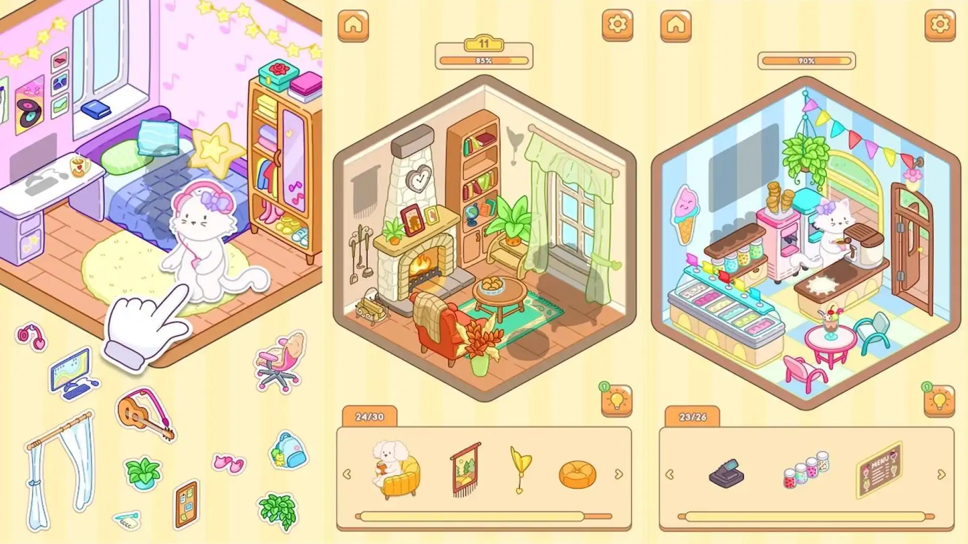 房间贴纸：可爱舒适的游戏