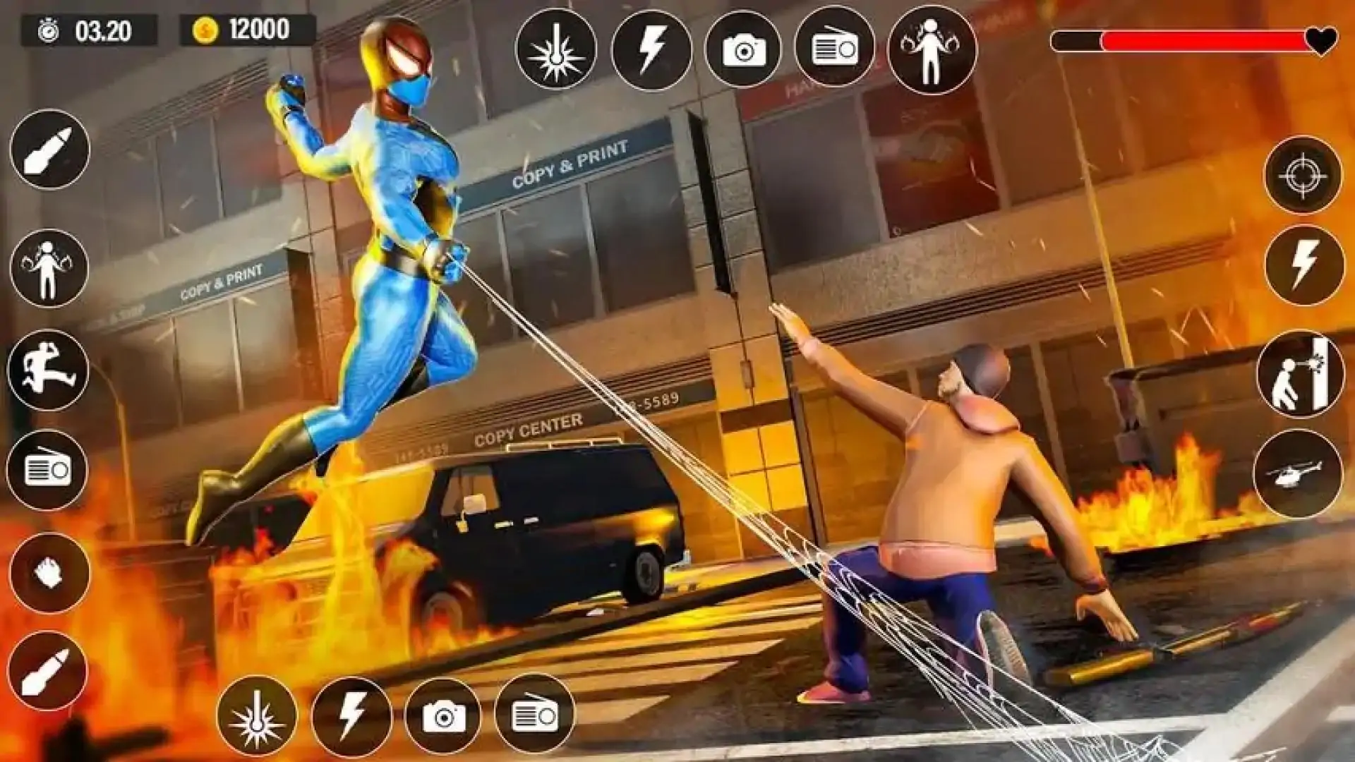 蜘蛛绳超级英雄游戏3D