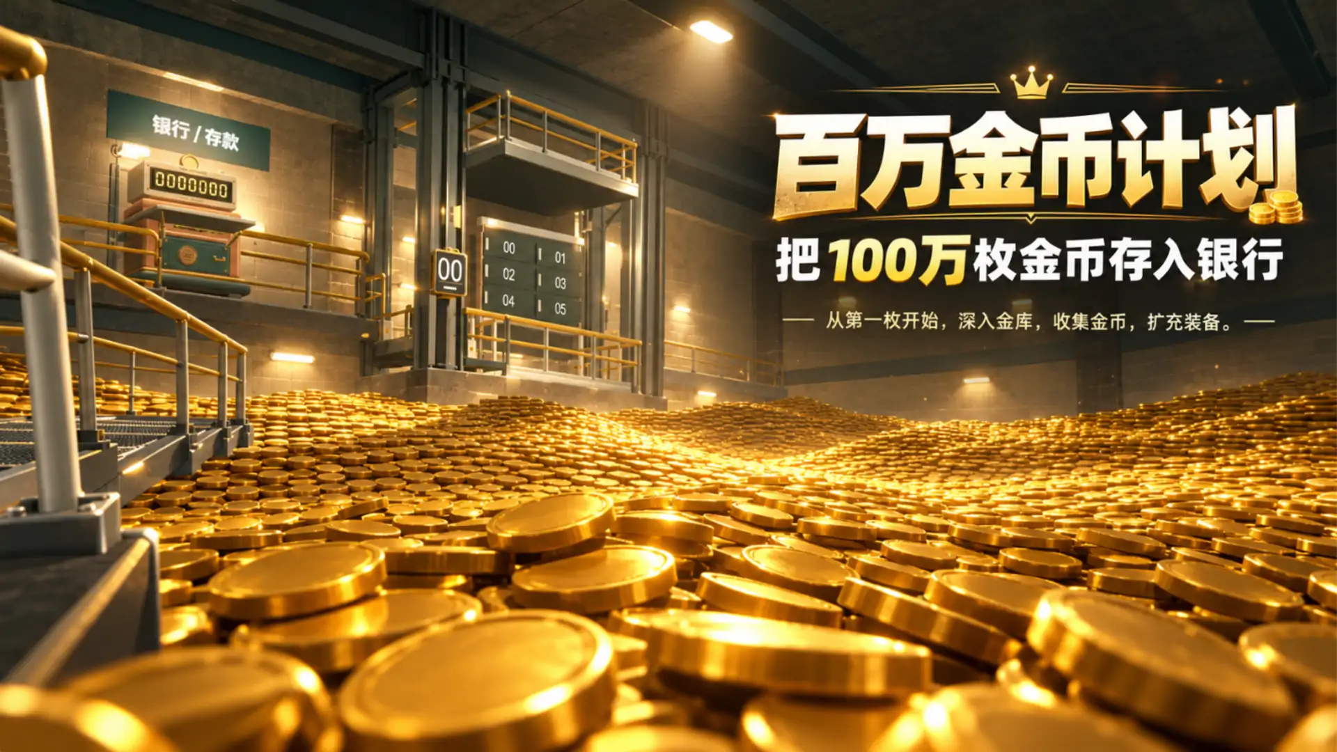 把100万枚金币存入银行