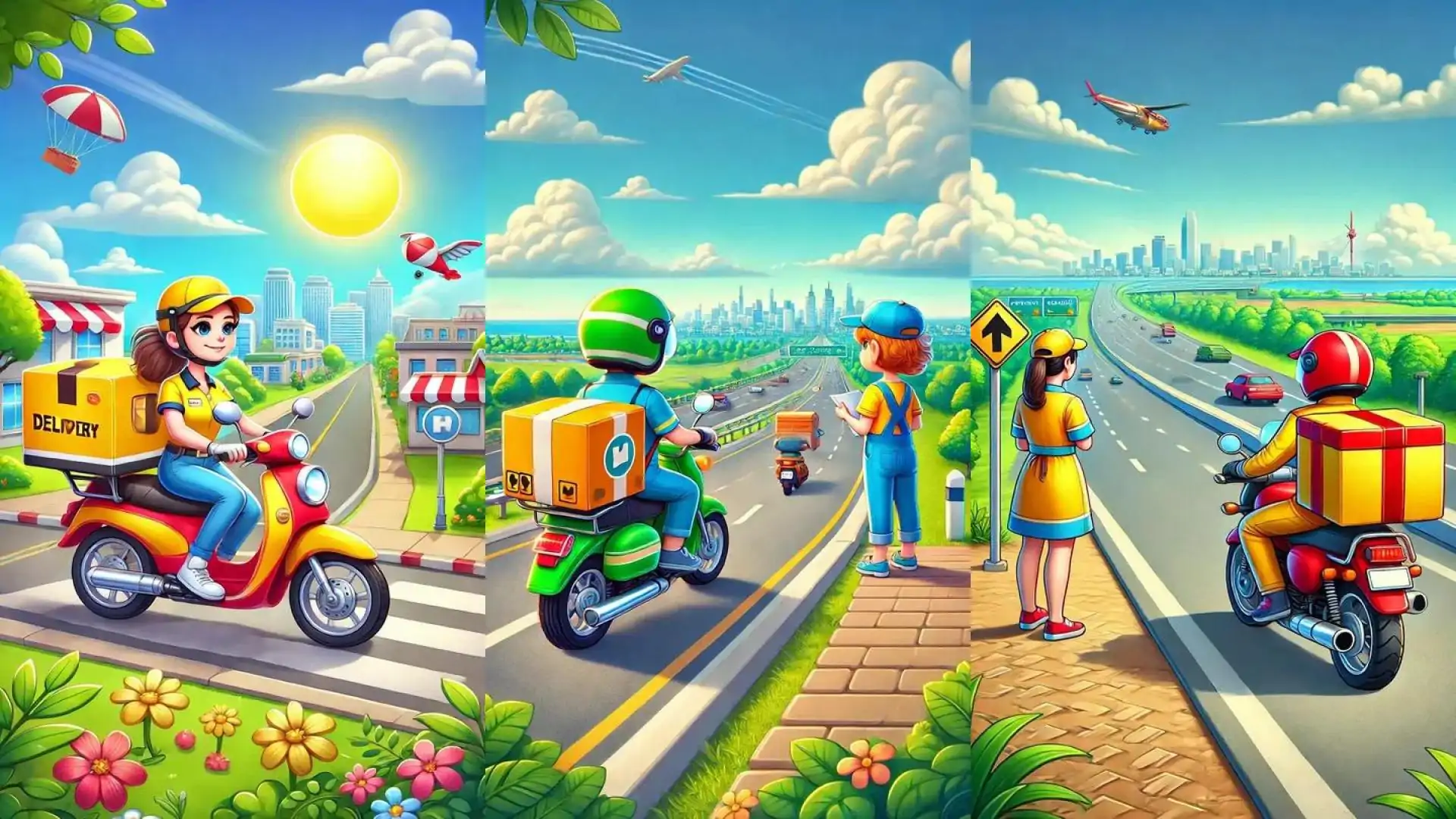 包裹家庭交付自行车游戏