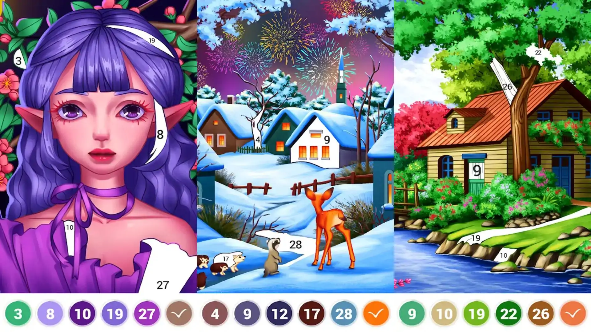 数字填色书：全新的免费涂色游戏