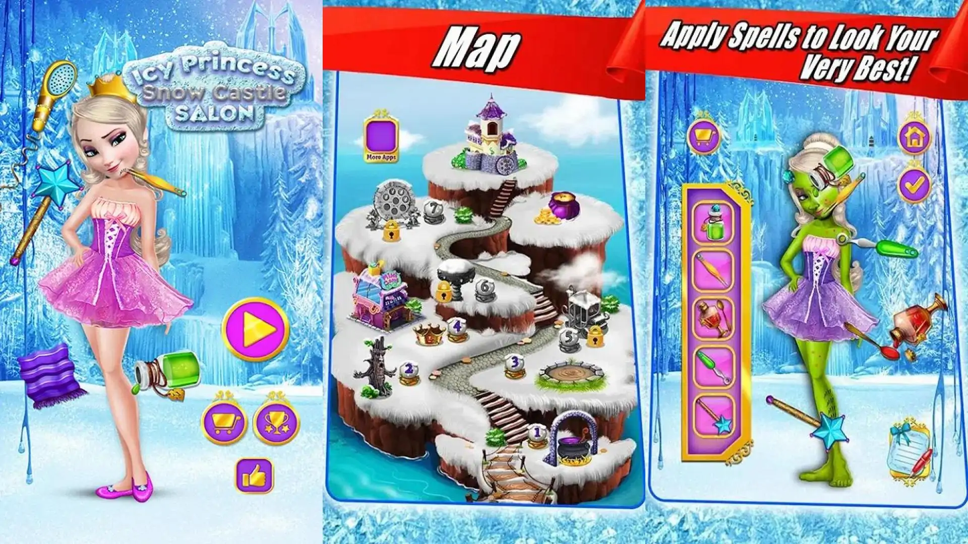 冰公主雪城堡沙龙-魔法打扮游戏