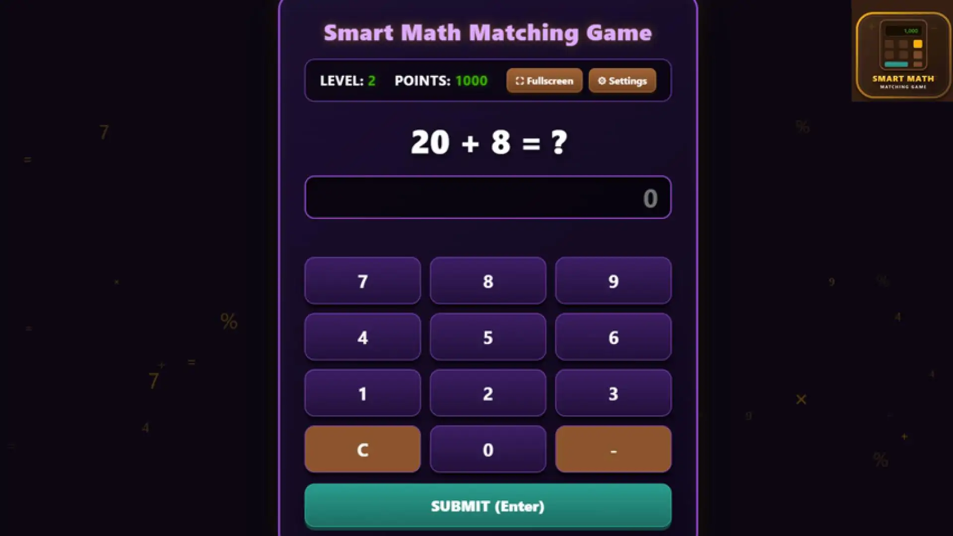 Smart Math: Matching Game