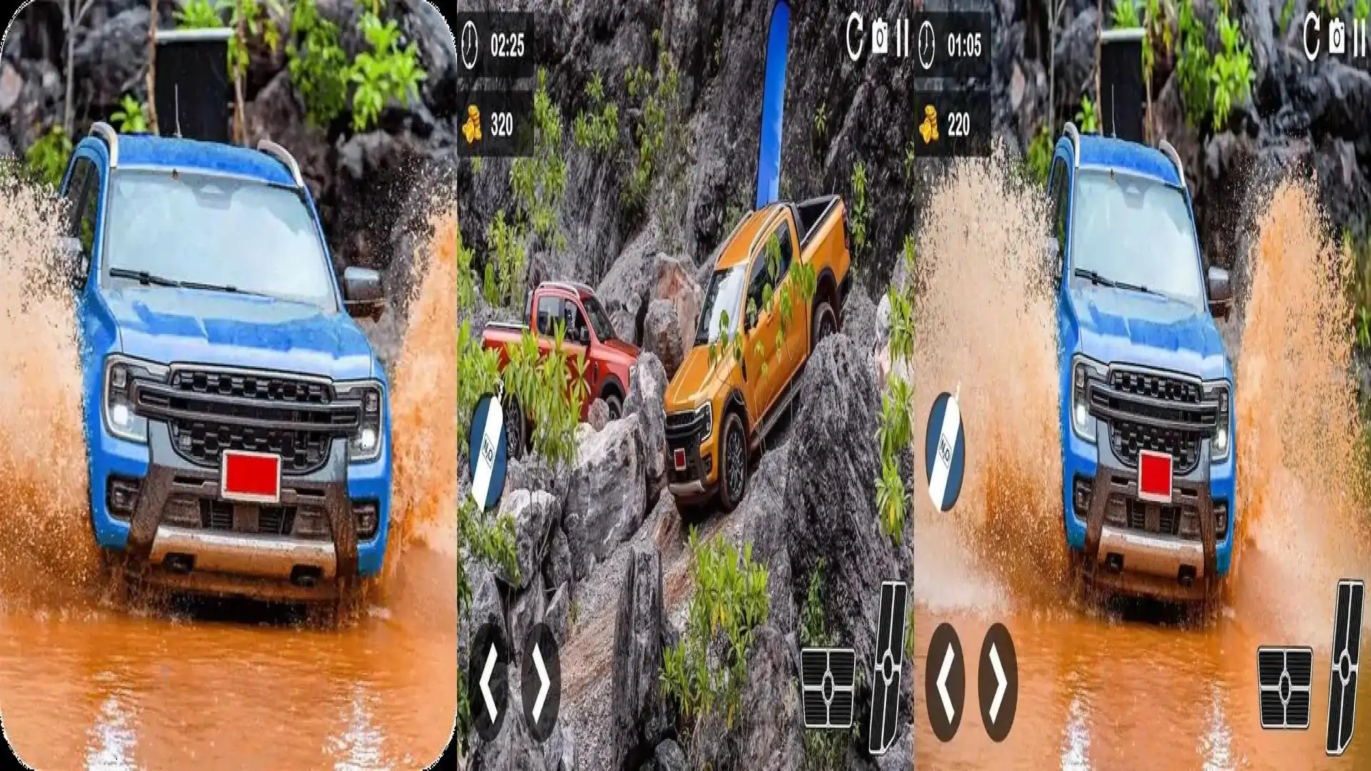 越野驾驶的皮卡车