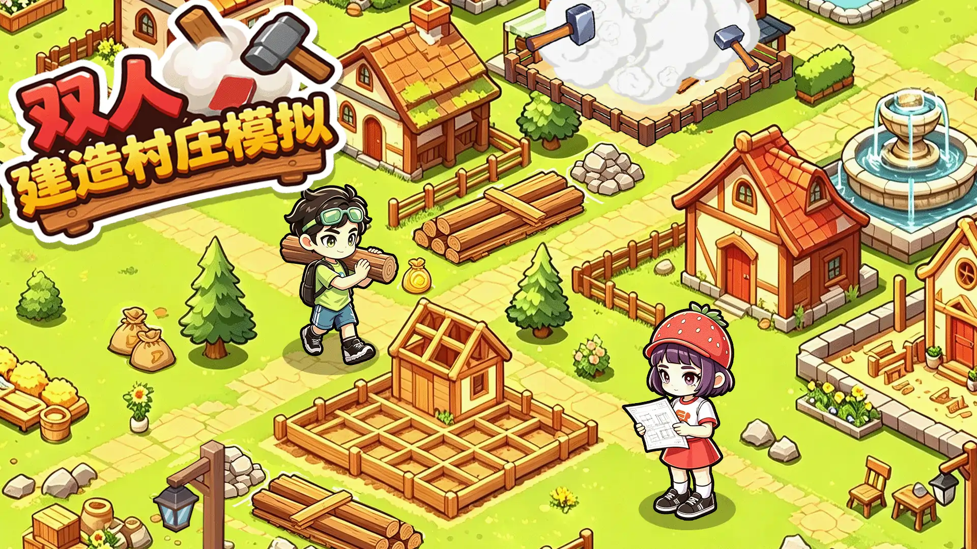 双人建造村庄模拟