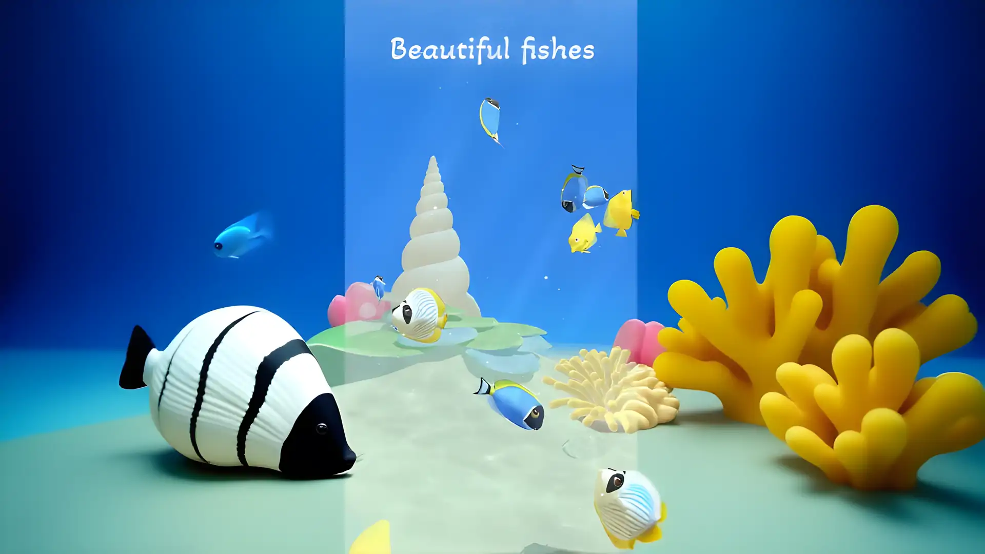 给我的鱼喂食。制作水族馆