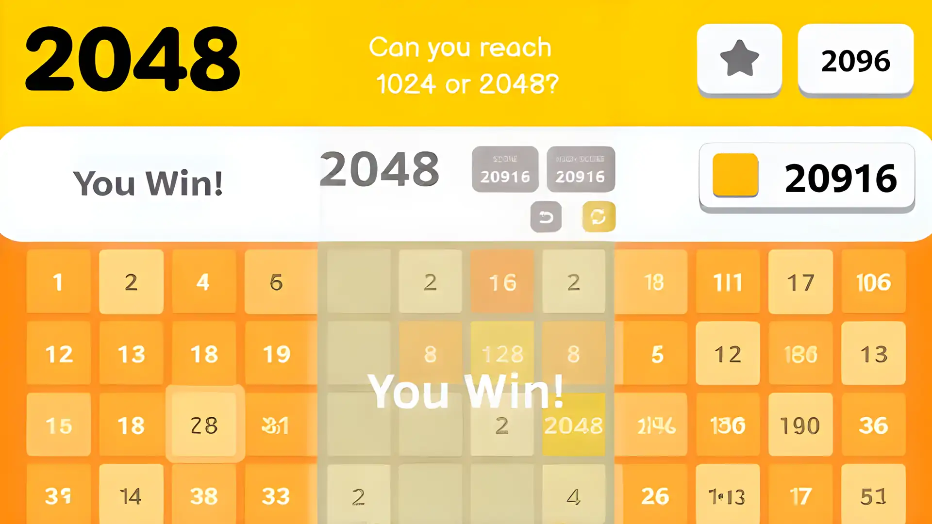 2048合并游戏-数字谜题