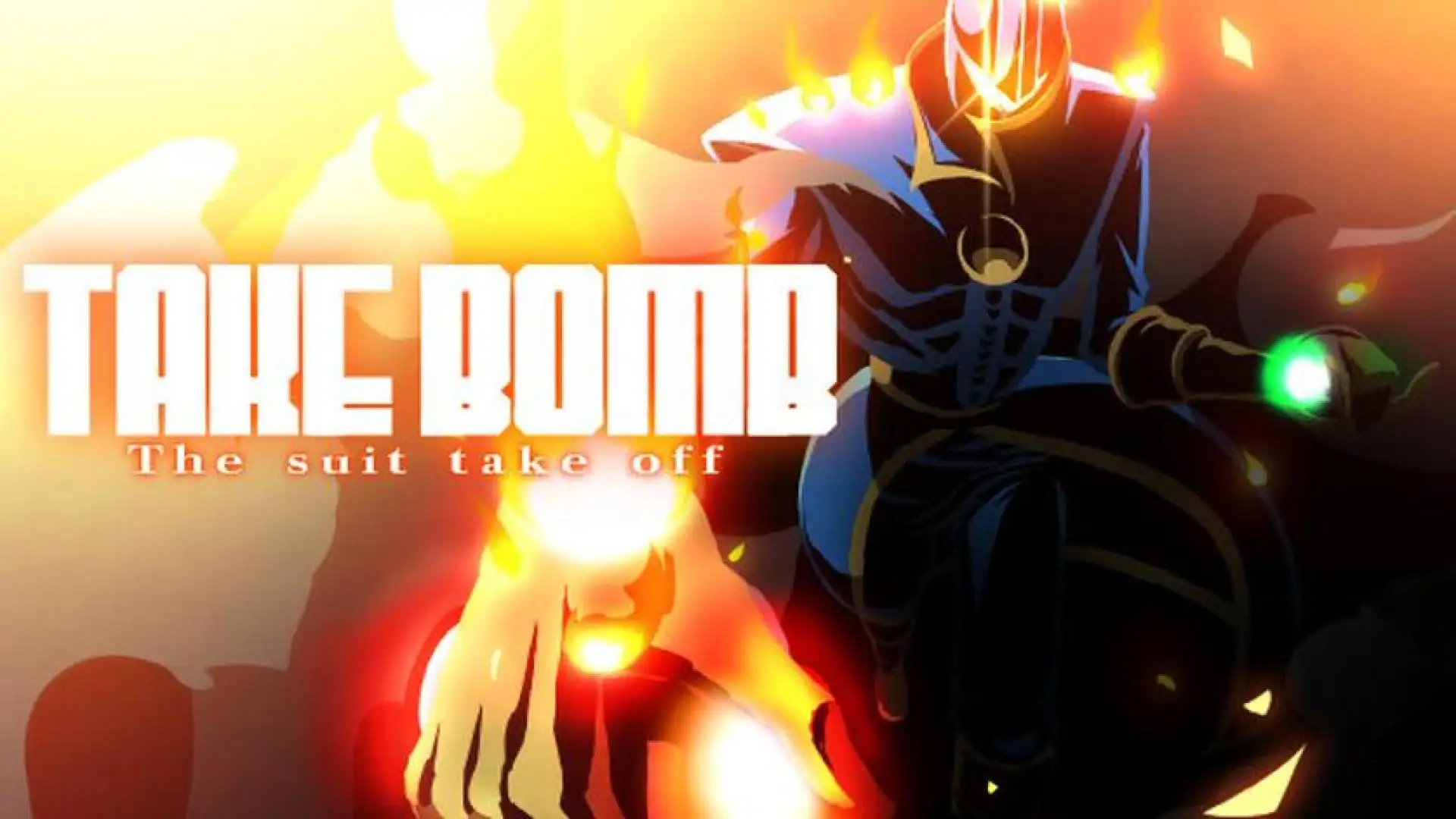 TAKE BOMB: The suit take off