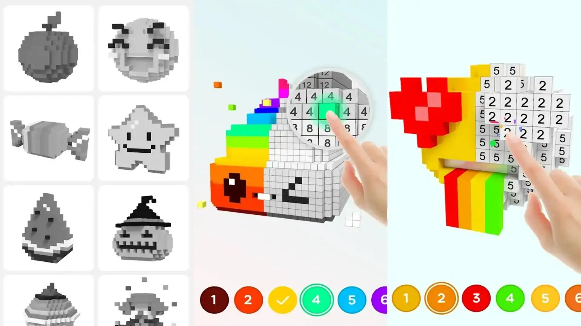 3D像素画–按数字填色