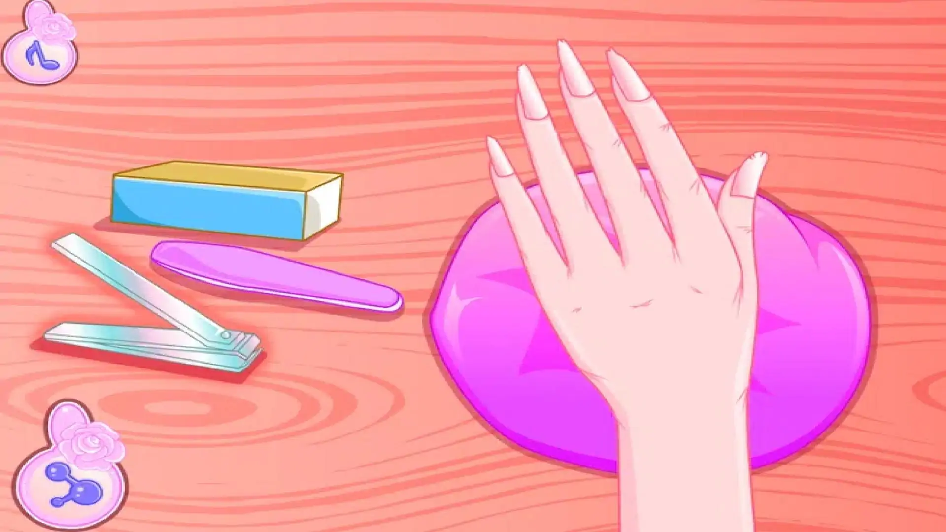 女孩游戏装饰指甲手