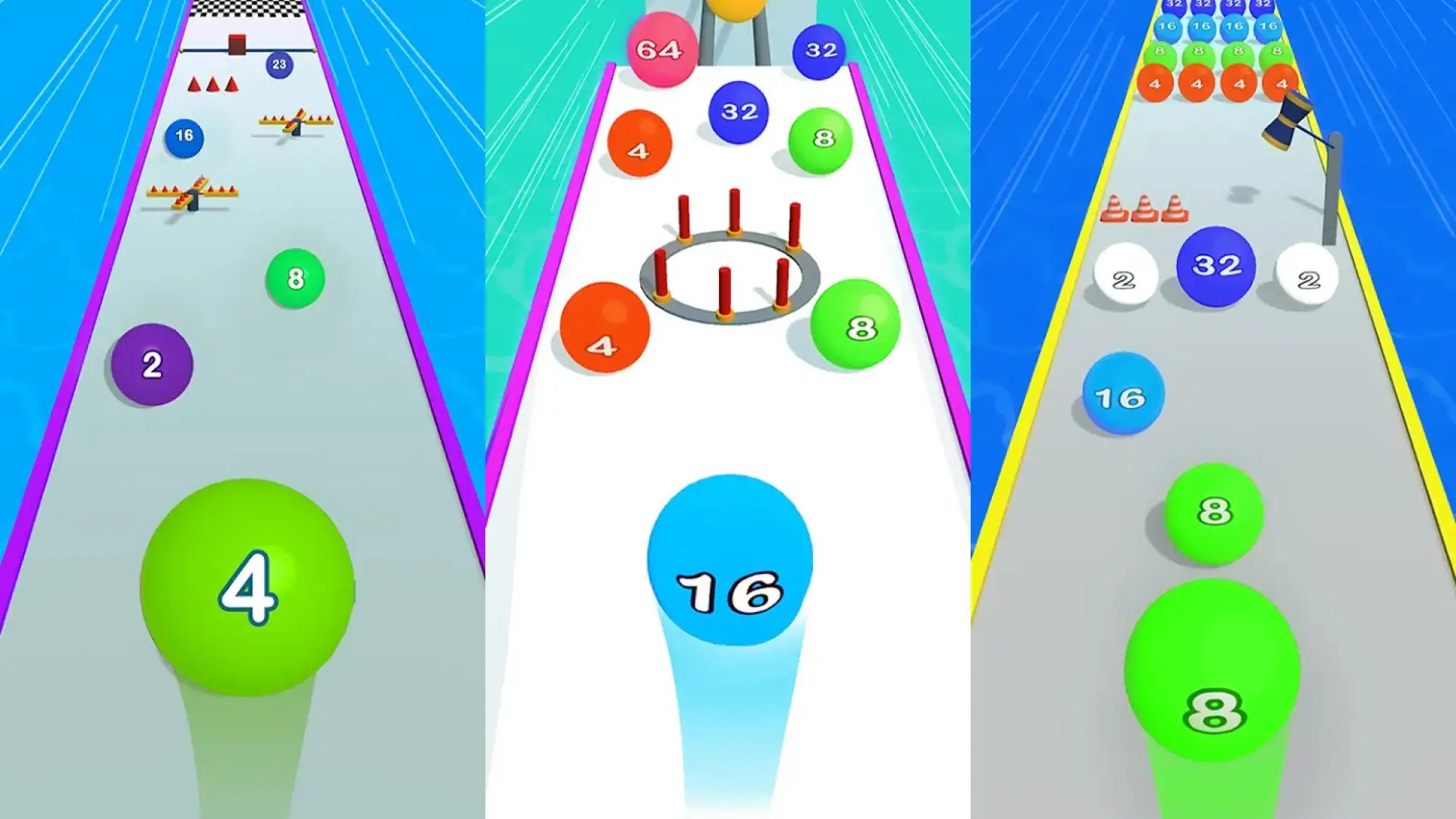 滚动球跑步：合并数字