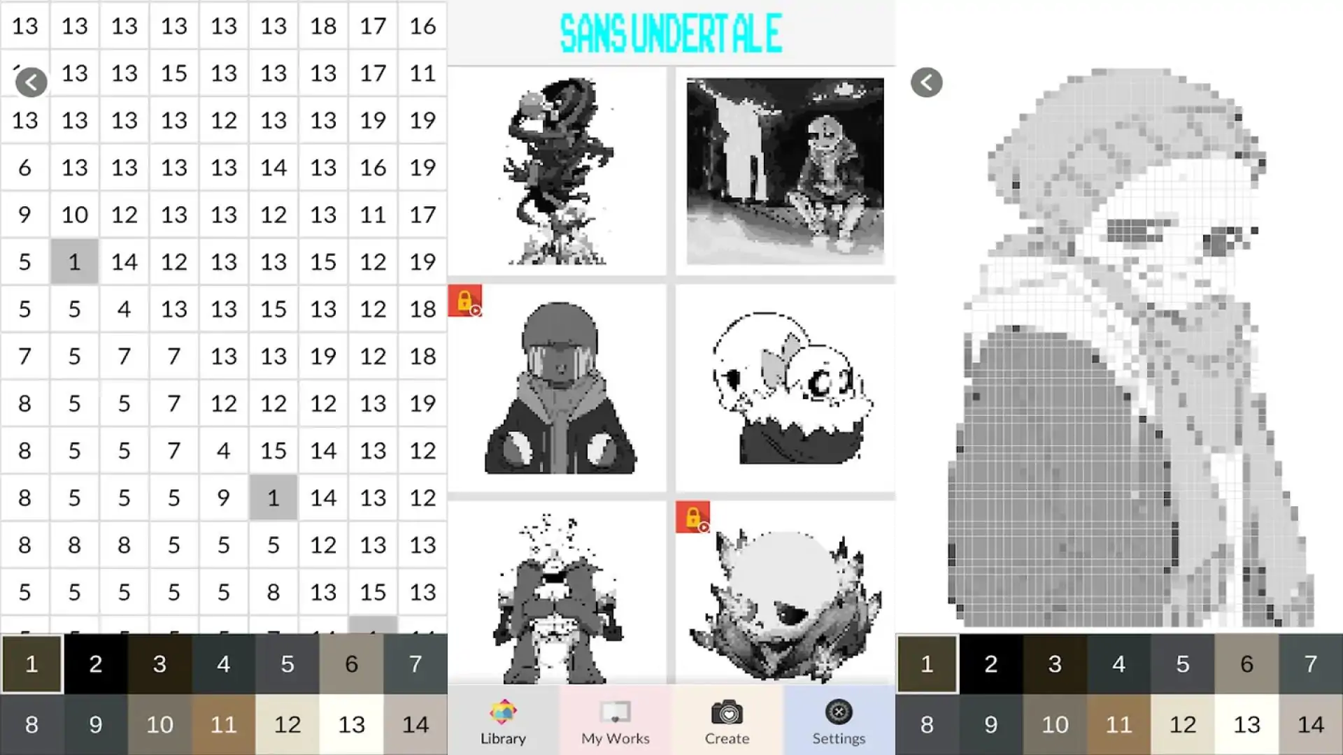 SansUndertale像素艺术颜色