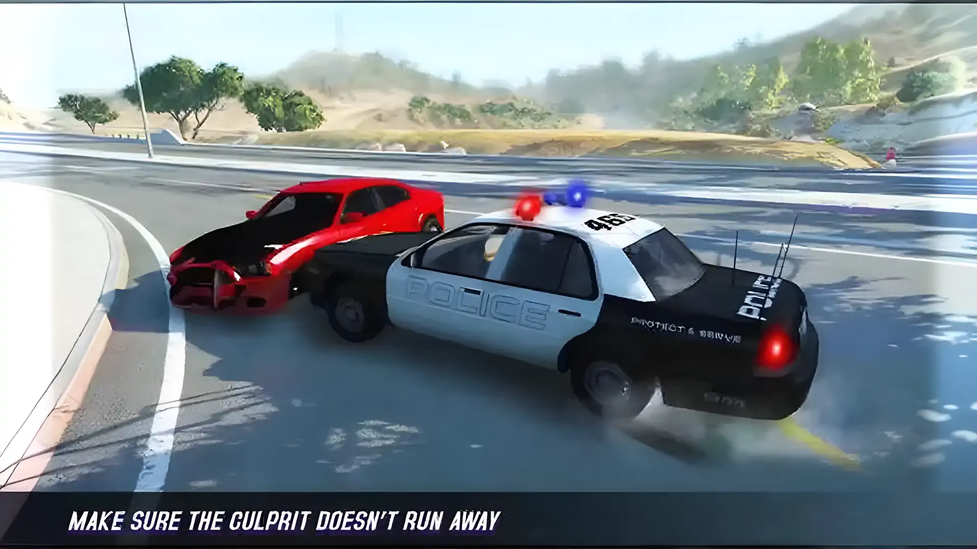 警察追逐警车追逐3d高速公路