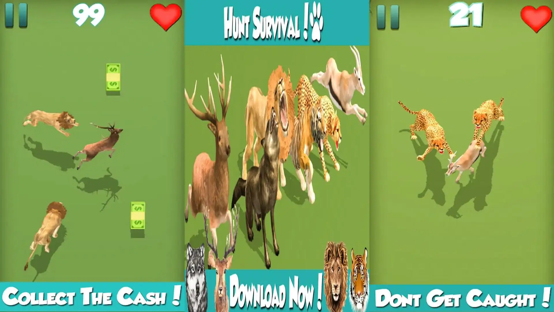 动物奔跑狩猎生存3D：动物狩猎逃生