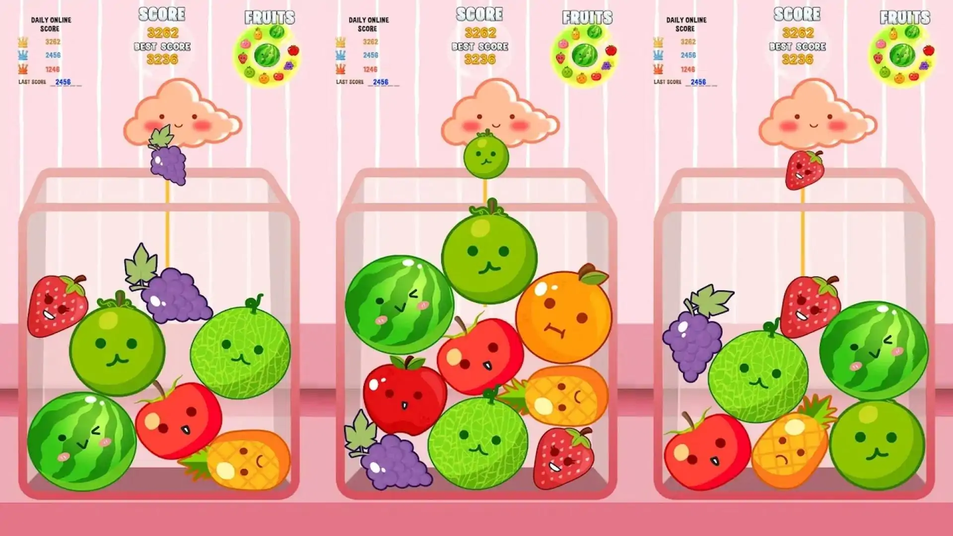 合并水果掉落：水果融合