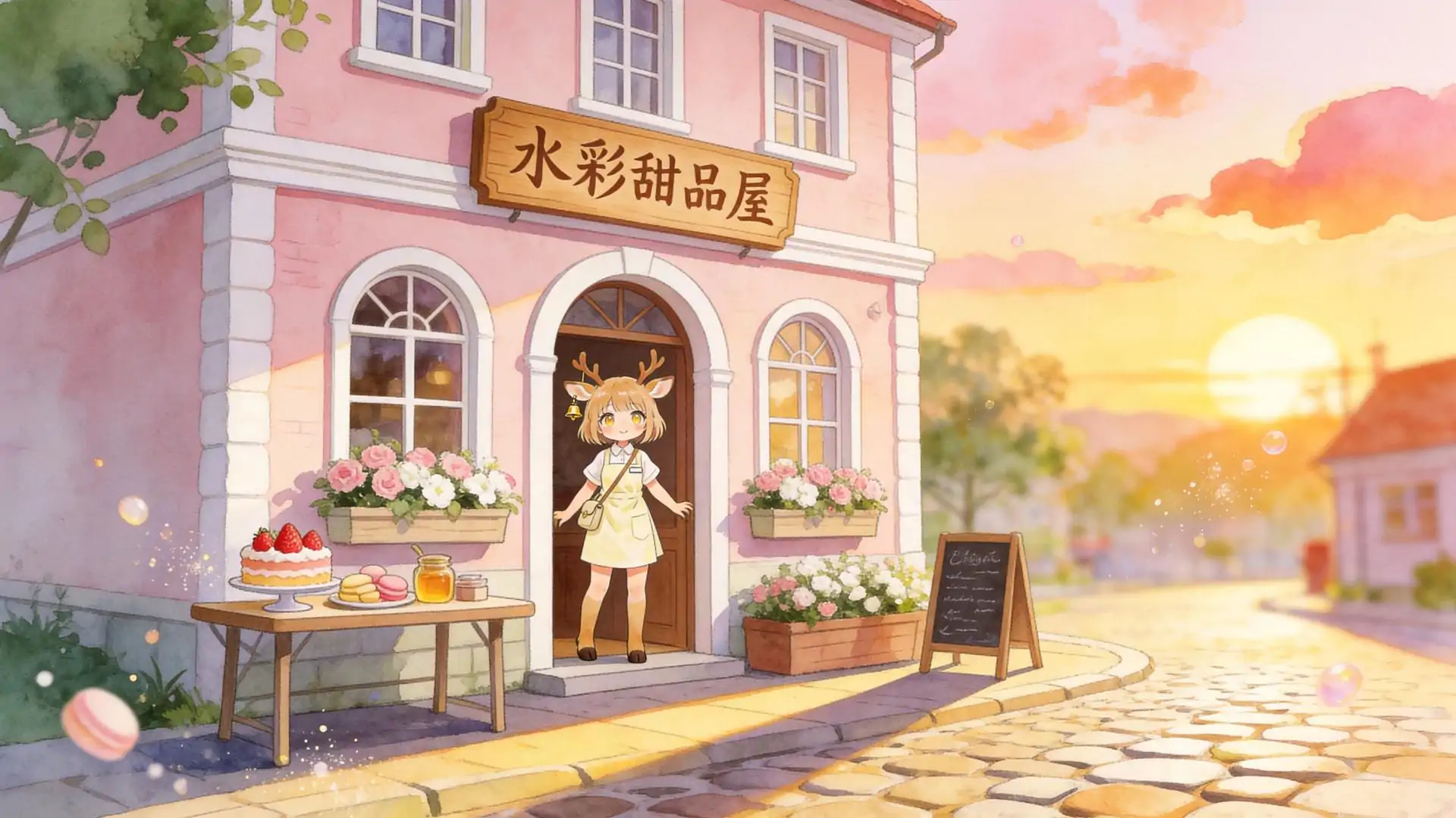 水彩甜品屋