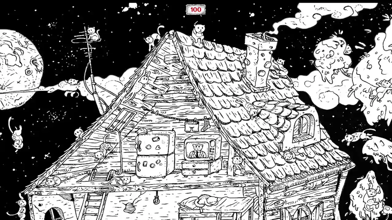 100 hidden Cats : Kitty House