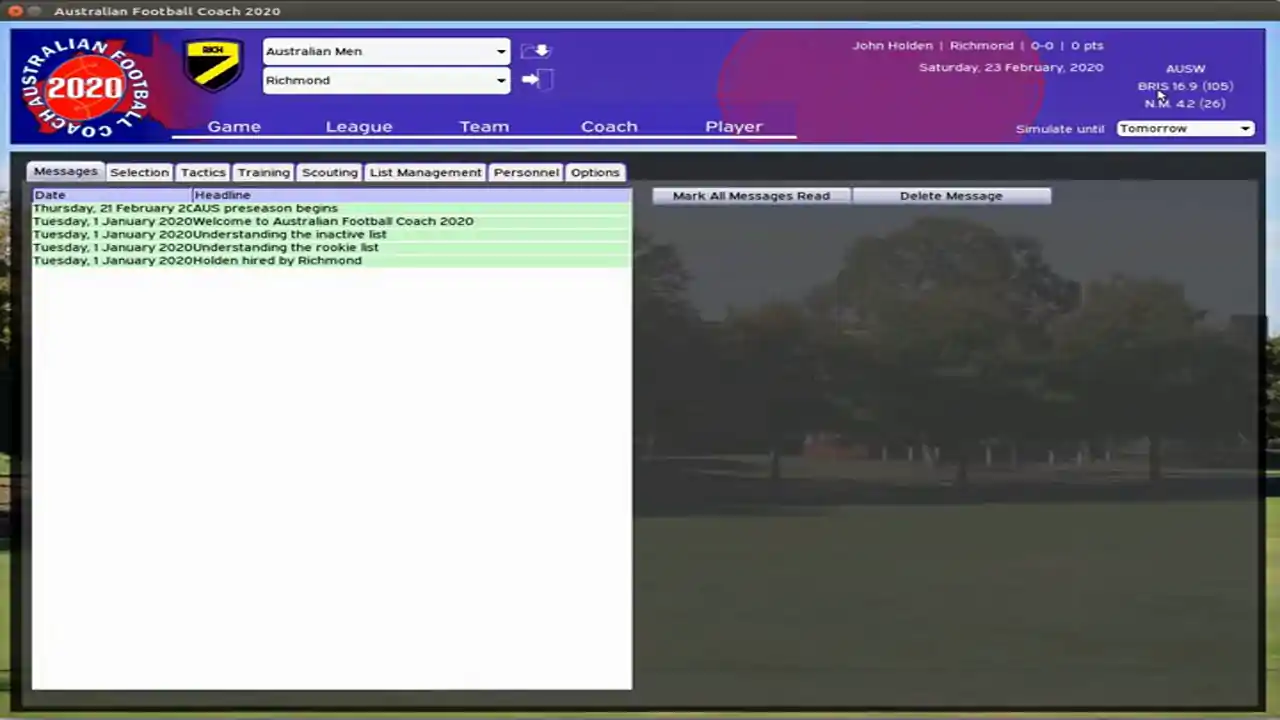 Australian Football Coach 2020