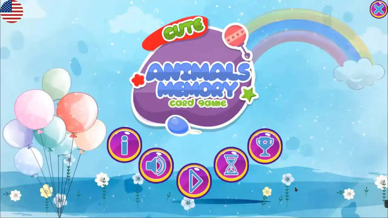 Cute Animals Memory Card Game