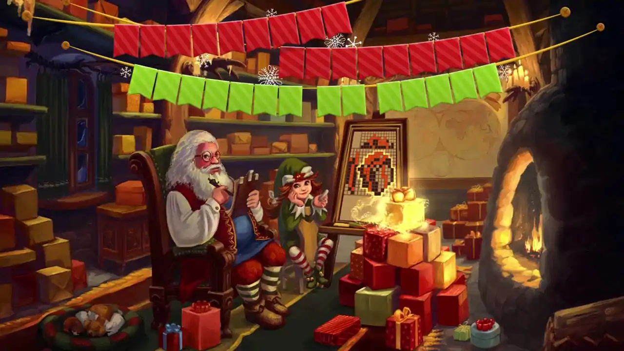 Christmas Griddlers Journey to Santa