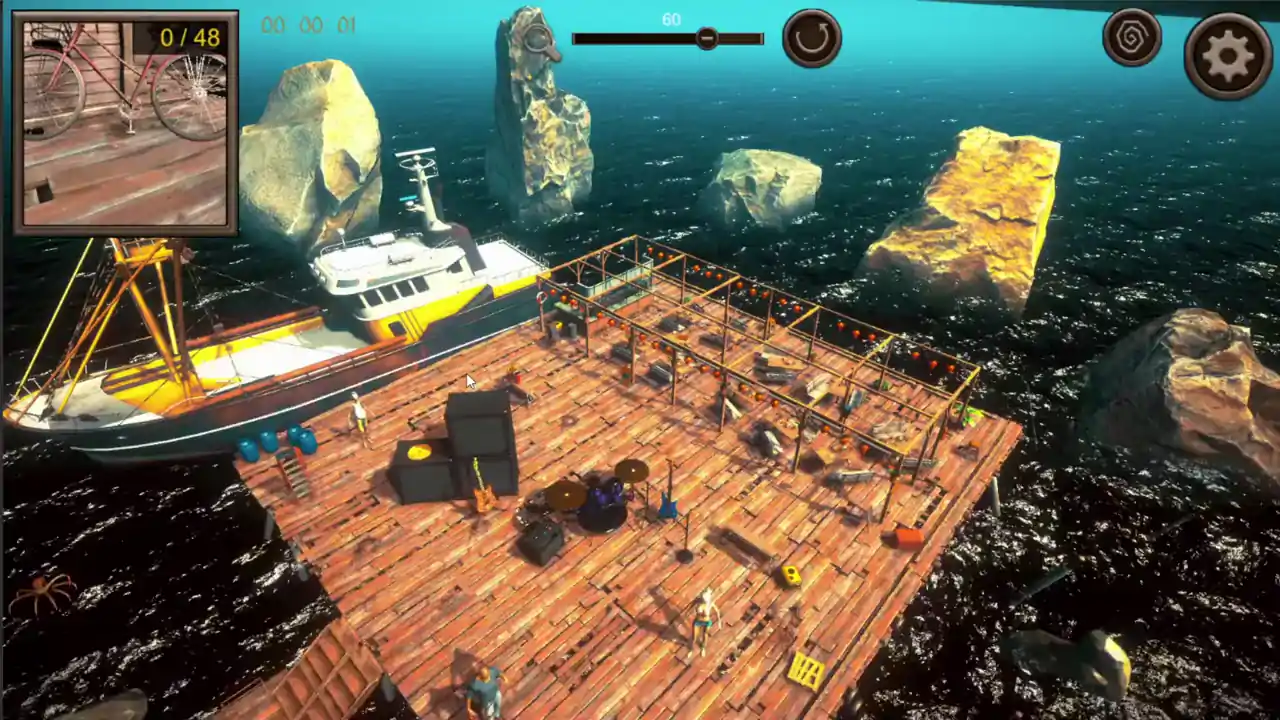 Hidden Floating City Top-Down 3D